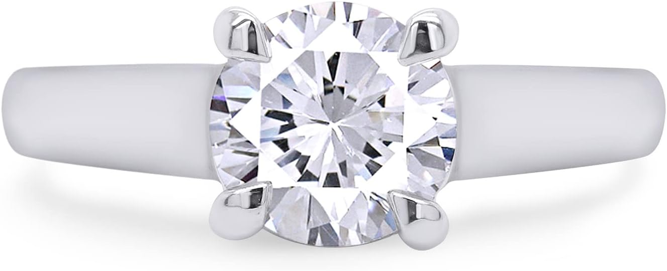 SAVEARTH DIAMONDS 1 Carat 6.5 MM Diamond, Prong Set 14K Solid Gold Lab Grown Diamond Solitaire Engagement Wedding Ring Diamond Quality G-H/VS-SI Fine Jewelry for Women