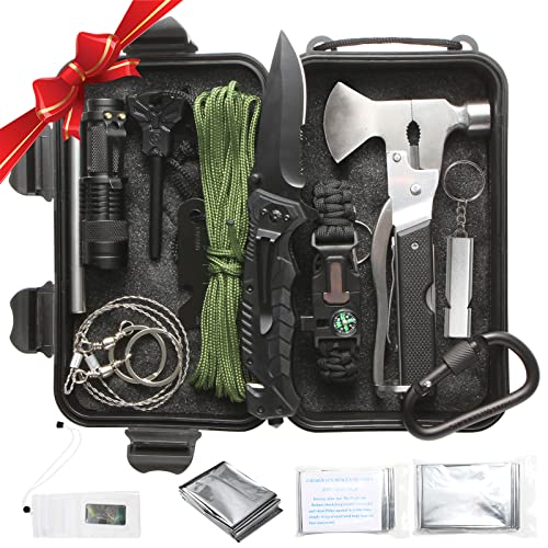 Survival Kit , Gifts for Men Him Dad Survival Gear and Equipment 38 in 1ï¼ŒGifts for Boyfriend Husband, Emergency EDC Survival Tools Camping Accessories,compact survival kit for Camping, Hiking, Hunting