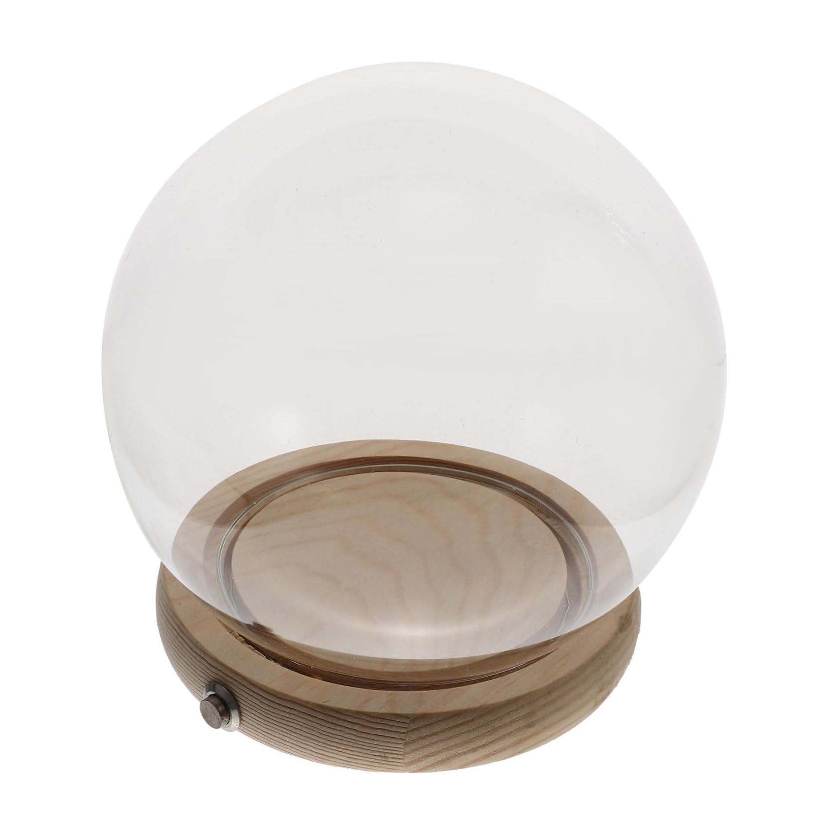 Toyvian Copertura in Vetro per Fiori Eterni con Base in Legno Naturale Cloche Decorativa Luminescente per Casa Vetrina Trasparente con Piedistallo Piatto Centro Tavola Romantico e