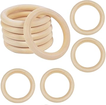 Amazon.com: 4 Inch Wooden Rings for Craft, 10Pack 100mm Diameter ...