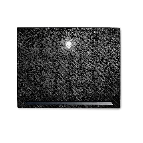 Image of MightySkins Carbon Fiber Skin Compatible With Alienware M18 R1 (2023) Full Wrap Kit - Black Leather | Protective, Durable Textured Carbon Fiber Finish | Easy To Apply & Change Styles | Made in the USA