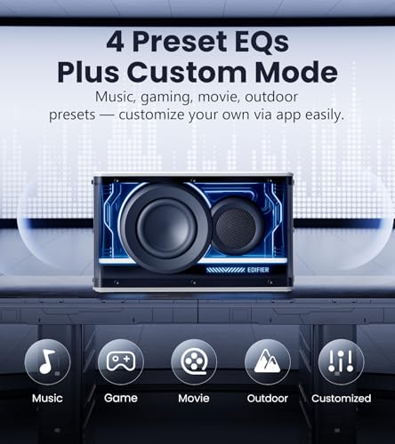 Image of Edifier QD25 Bluetooth Speaker | Portable Desktop Audio, 25W (RMS) Dynamic Sound, Hi-Res Audio, Splendid Light Effects, 15H Playtime, Bluetooth 6.0, Wireless Stereo Pairing, White