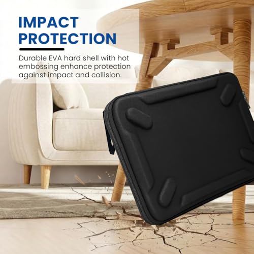 Image of Dyazo 14.1 Inch Hard Shell Laptop Sleeve Case | Shockproof & Water-Resistant EVA Protective Cover with Carry Handle | Compatible for MacBook, Dell, HP, Lenovo, MSI, Acer, ASUS 14 inch Laptops (Black)