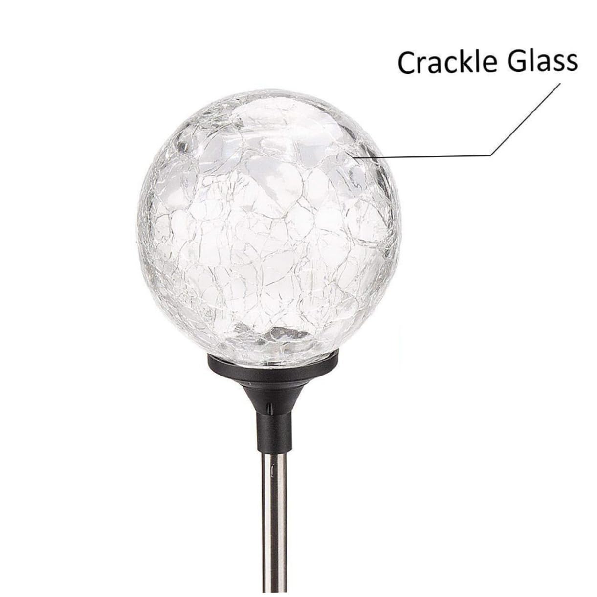 Lampe de Jardin Solaire Boule en Verre LED Couleur Halloween