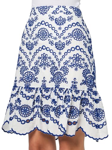 Anne Klein Women's Pull on Ruffle Eyelet Skirt (Lined)3