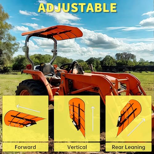 Image of ECOTRIC Tractor Canopy Top for ROPS 48-3 /8 inch X 48-3 /8 inch - Orange Rops Canopy
