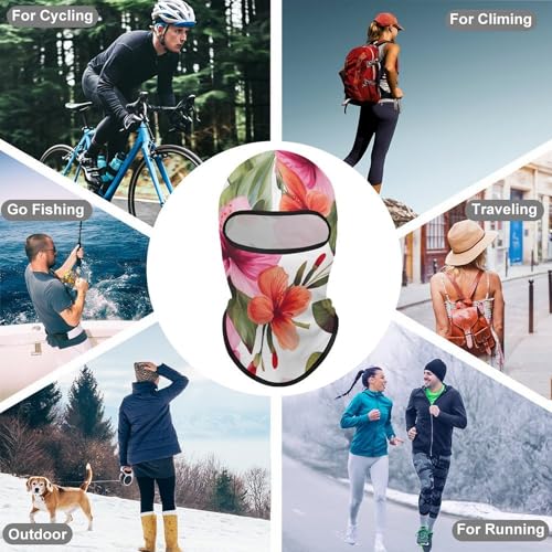Balaclava con Estampado Flor de Hawaí para Hombres y Mujeres, Protección Solar Transpirable, Máscara Integral para Senderismo, Ciclismo, Correr y Conducir miniatura 6