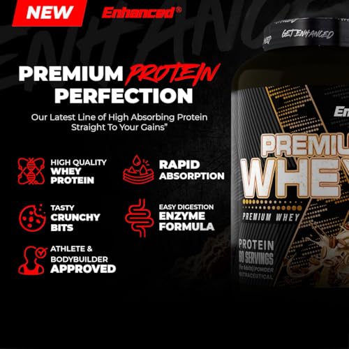 Image of Enhanced Labs Premium Whey Protein Powder, Cappuccino (2kg / 4.4lbs) | 24G Protein per scoop | Rapid Absorption Formula | Digestion Enzyme