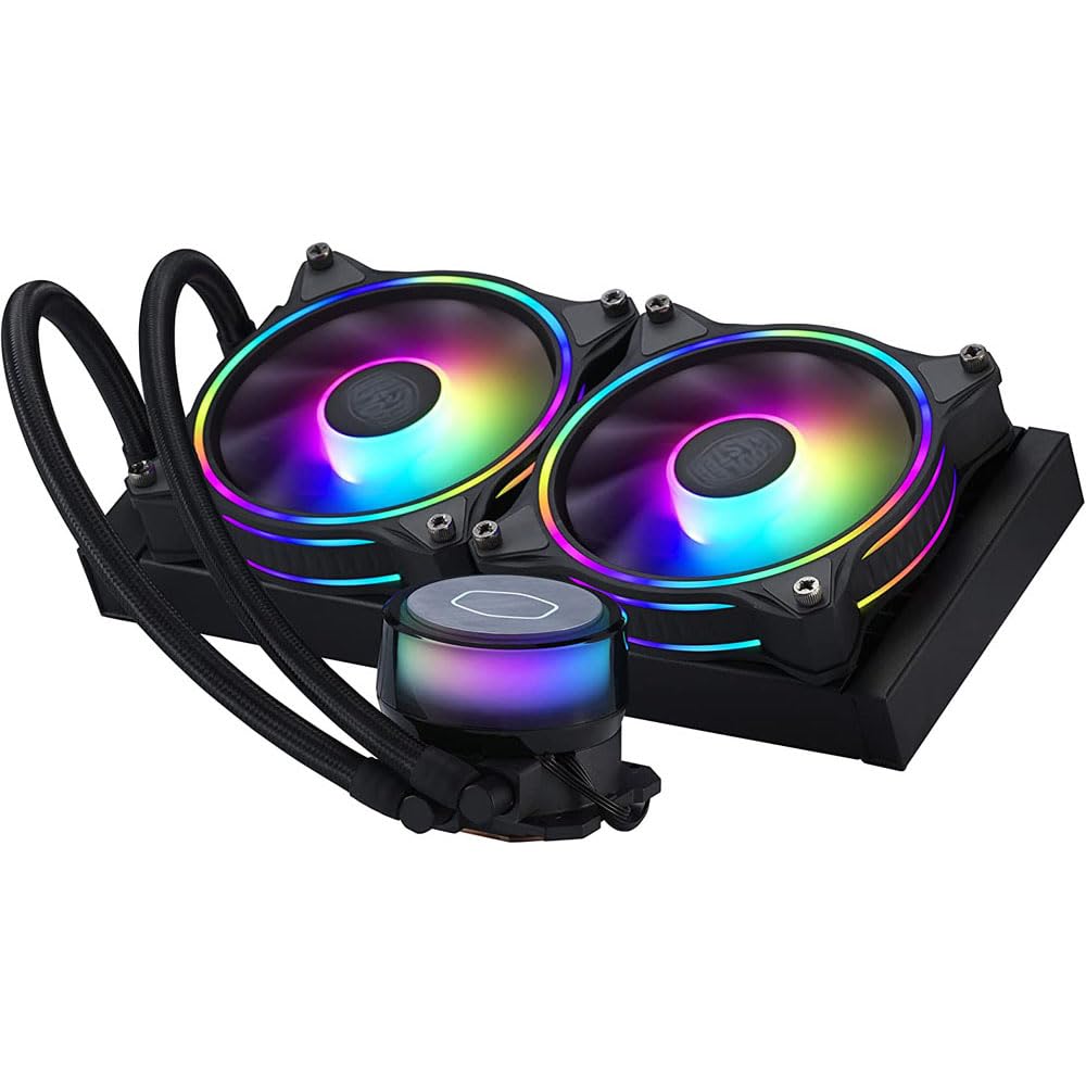 Cooler Master MasterLiquid ML240 Illusion Refroidisseur Liquide pour CPU - Watercooling AIO, Radiateur 240mm, 2 x Ventilateurs Halo ARGB 120mm, Contrôleur ARGB Inclus - Compatible AMD & Intel Noir