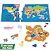 Imagimake Mapology World Map Puzzle & Physical Features Bundle | 3D Jigsaw Puzzles for Kids | Learn Country Flags & Capitals for Kids Ages 5 6 7 8 9 10 11 12 13 Years