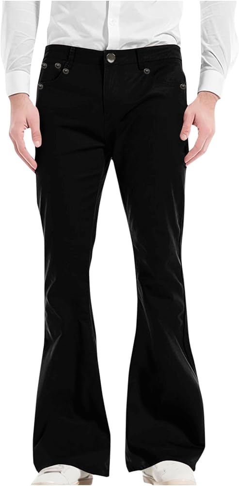 Generic Men's Vintage 60s 70s Bell Bottom Relaxed Fit