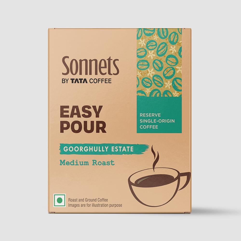 See full amazon price history chart for Sonnets by Tata Coffee, Easy Pour, Goorghuly Estate, Medium Roast & Ground Coffee, Tasting Notes of Banana & Roasted Almonds, 5 Easy Pour Bags Sonnets by Tata Coffee, Easy Pour, Goorghuly Estate, Medium Roast & Ground Coffee, Tasting Notes of Banana & Roasted Almonds, 5 Easy Pour Bags (B0CSZ32F7L) Amazon Price History, Amazon Price Tracker