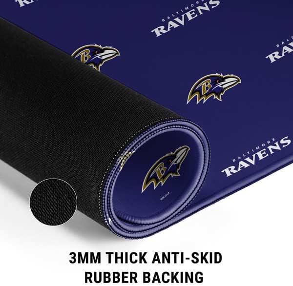 Vista 20 de Skinit Alfombrilla de mouse extragrande para juegos – Diseño desgastado con licencia oficial de Baltimore Ravens con bordes cosidos, impermeable