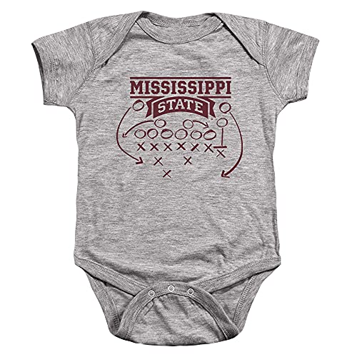 Mississippi State Bulldogs Official Football Play Unisex Infant Snap Suit for Baby,Athletic Heather, 6 Months