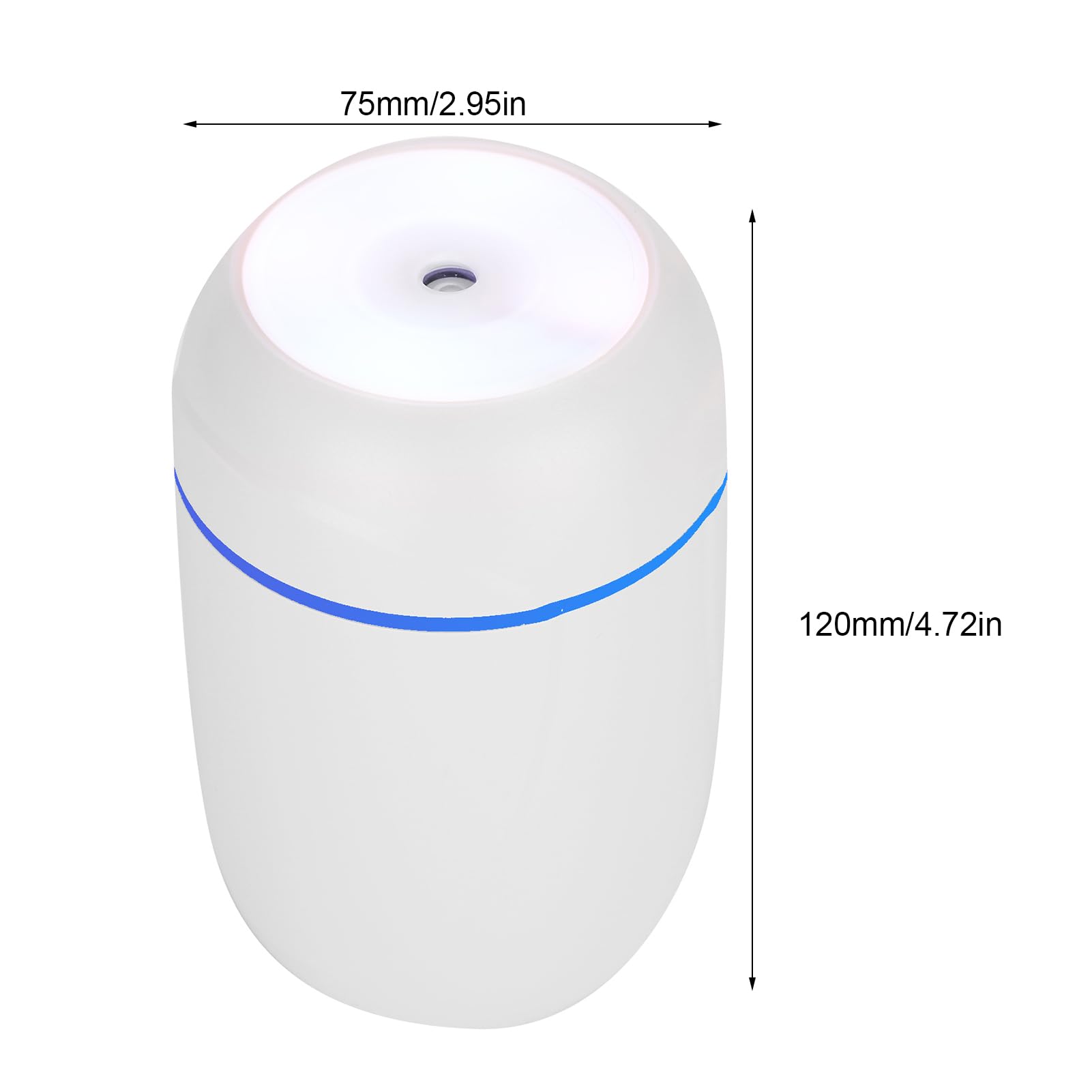 Nawilżacz z zimną mgiełką z ładowaniem USB, automatyczne wyłączanie, duża pojemność 300 ml, z kolorowymi chłodnymi światłami, dyfuzorem olejków eterycznych, do olejków eterycznych,