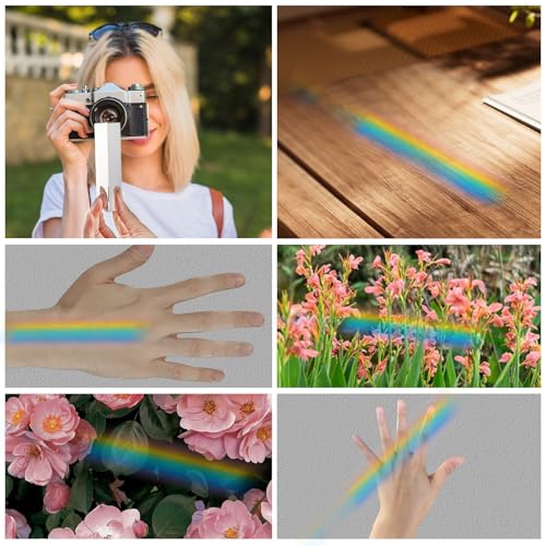 Image of 3pc Crystal Prisms Set 2 inch 4 inch 6 inchLengths Equilateral Crystal Triangular Optical Glass Prism Teaching Refracted Light Spectrum Physics Rainbow Maker Photography Props