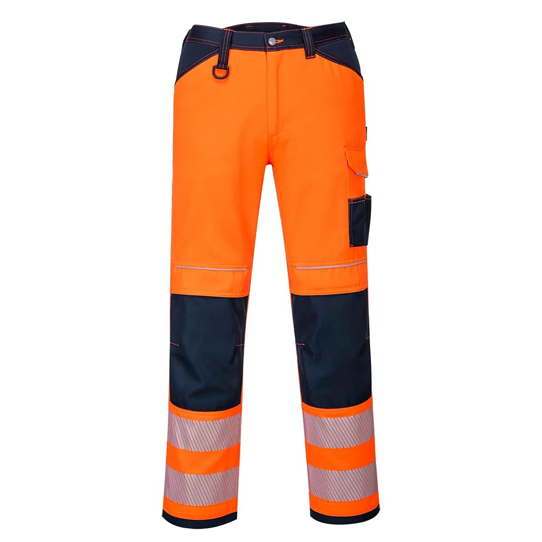 Portwest PW340 Spodnie Robocze Ostrzegawcze PW3, Pomarancz/Granat, Regularny, Rozmiar 36
