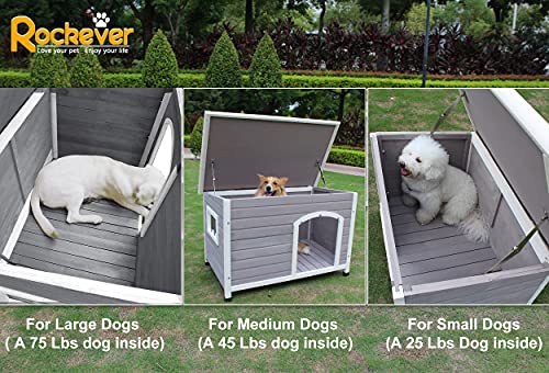 Wood-Dog-Houses-Outdoor-Insulated-Weatherproof-Dog-Houses-Outside-with-Door-Cute-Wooden Weatherproof Dog Houses