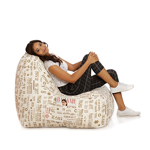 Image of Style Homez Hackey Cotton Canvas Abstract Printed Bean Bag XXL Size Filled with Beans Fillers