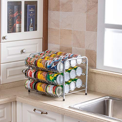 Odd Easy Cans Rack Organizer, 3-Tier Can Storage Dispenser Holders Detachable Holds Up