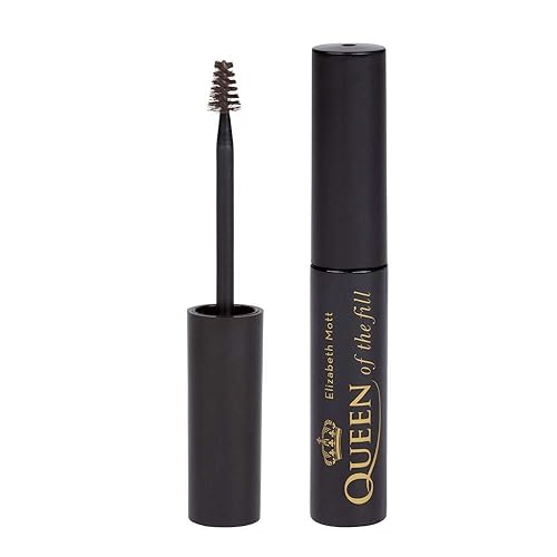 Gel tintado de cejas y relleno de cejas Elizabeth Mott Queen of the Fill - Maquillaje de gel tintado con cepillo para rellenar cejas y cubrir pelos