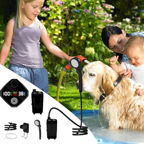 Pompe de douche rechargeable camping extérieure avec écran LED et pompe étanche - 3