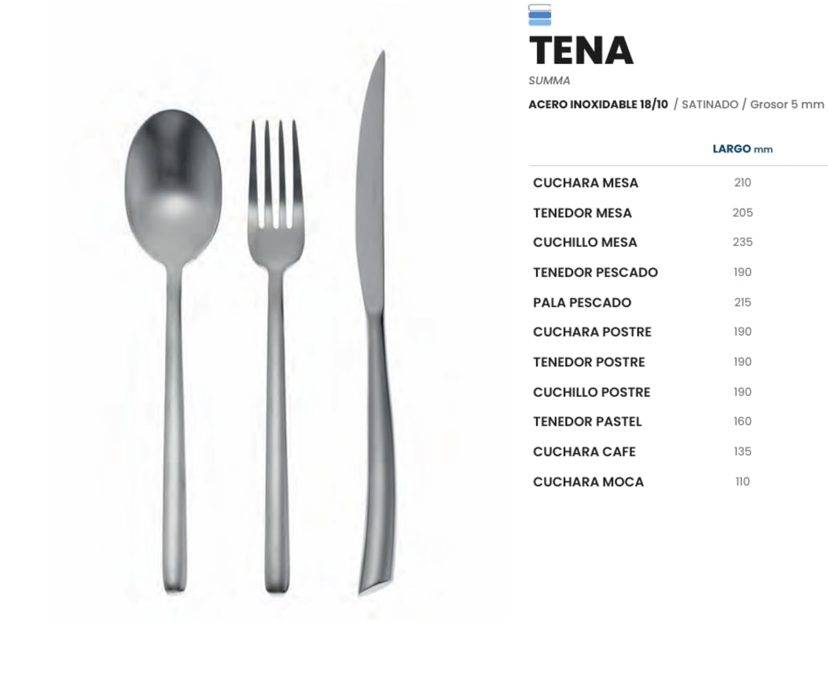 Tenedor acero inoxidable 18/10 TENA Set 12 Satinado 5mm
