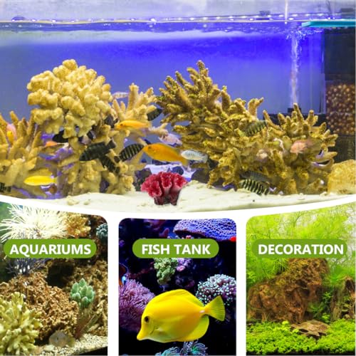 Image of Ipetboom 2pcs Artificial Reef Coral Aquarium Decorations, Red Fish Tank Ornaments, Home Tank Decor Coral for Aquarium Landscape, 2.8x2 Inch