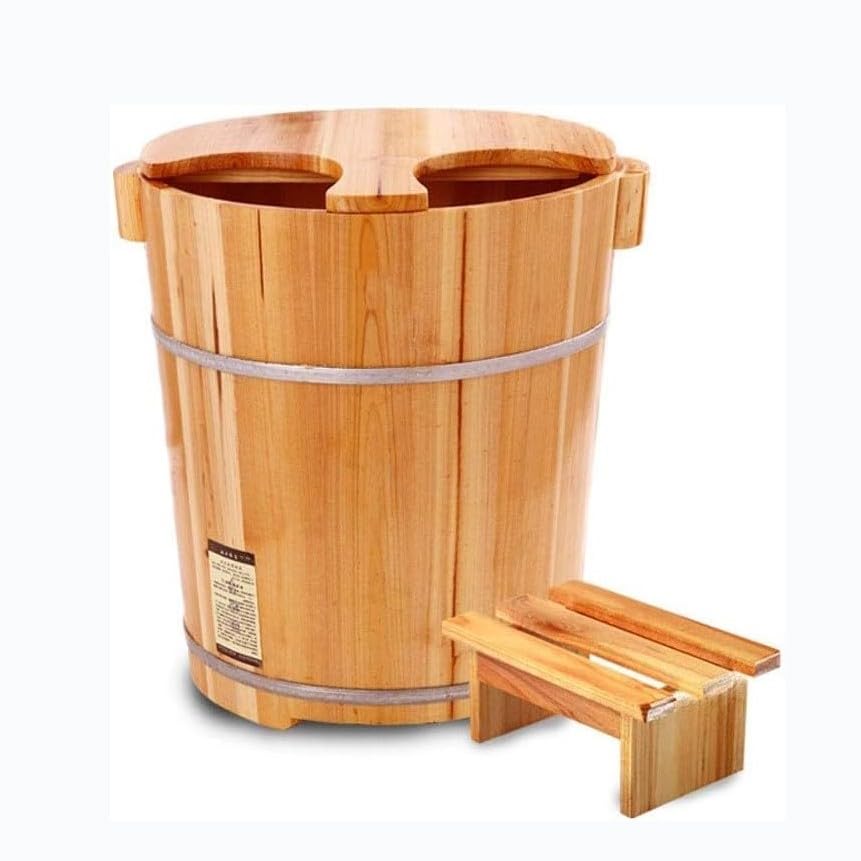 Cubo de Madera para Spa de Pies y Masaje Sauna