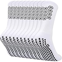 ouhos 5 paia di calzini da calcio da uomo, calzini da calcio, antiscivolo, colore bianco, nero, 43-46, bianco+bianco+bianco+bianco+bianco, 43-46