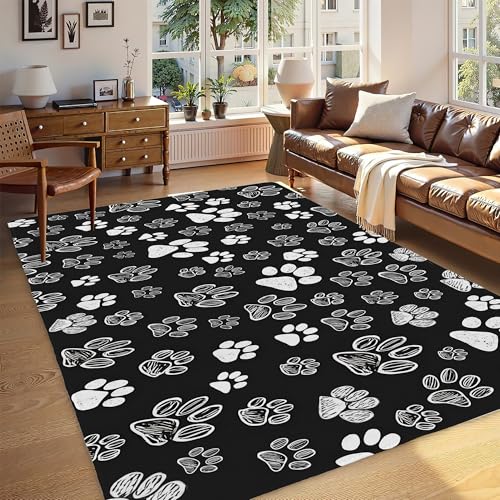 Cat Paws Abstract Washable Rug