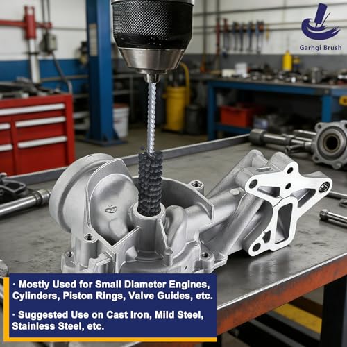 Image of Garhgi 1.850 inch(47mm) Cylinder Hone Tool with 500 Grit SC Ball | Flexible Resilient Ball-Style Honing Smooth Crosshatch Refinish | Engine Brake Rotor Tube Camshaft | Mild Steel Cast Iron
