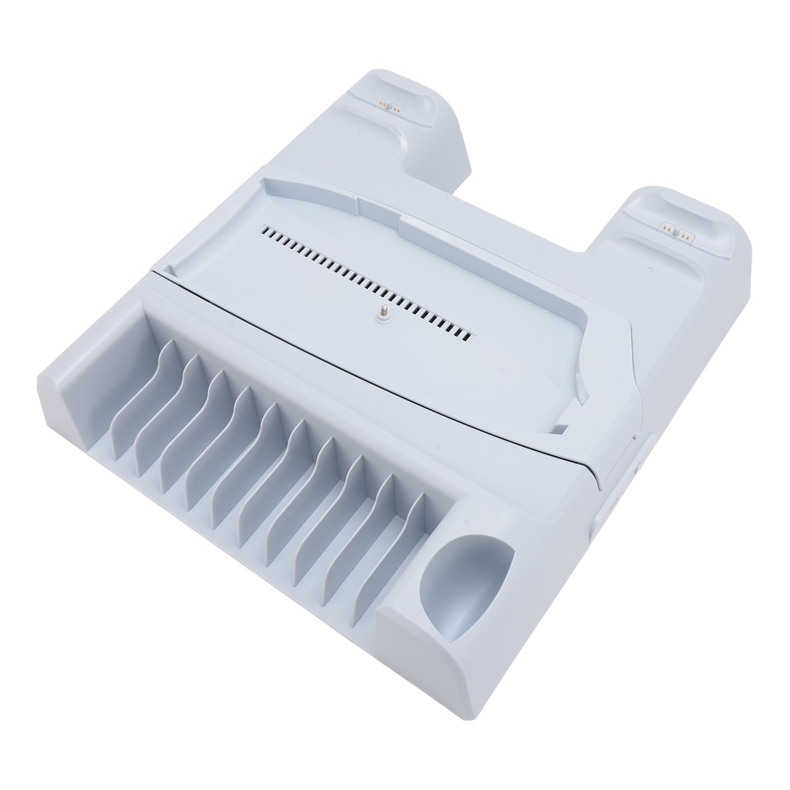 Stazione di ricarica per controller di gioco, supporto di raffreddamento a ricarica rapida professionale efficiente a doppio slot con 11 slot per dischi per console sottile e
