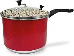 Panela Pipoqueira Nº 20 Alumínio Vermelho com Tampa de Vidro 4 Litros – Praticidade e Qualidade!