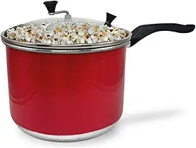 Panela Pipoqueira Nº 20 Alumínio Vermelho com Tampa de Vidro 4 Litros – Praticidade e Qualidade!
