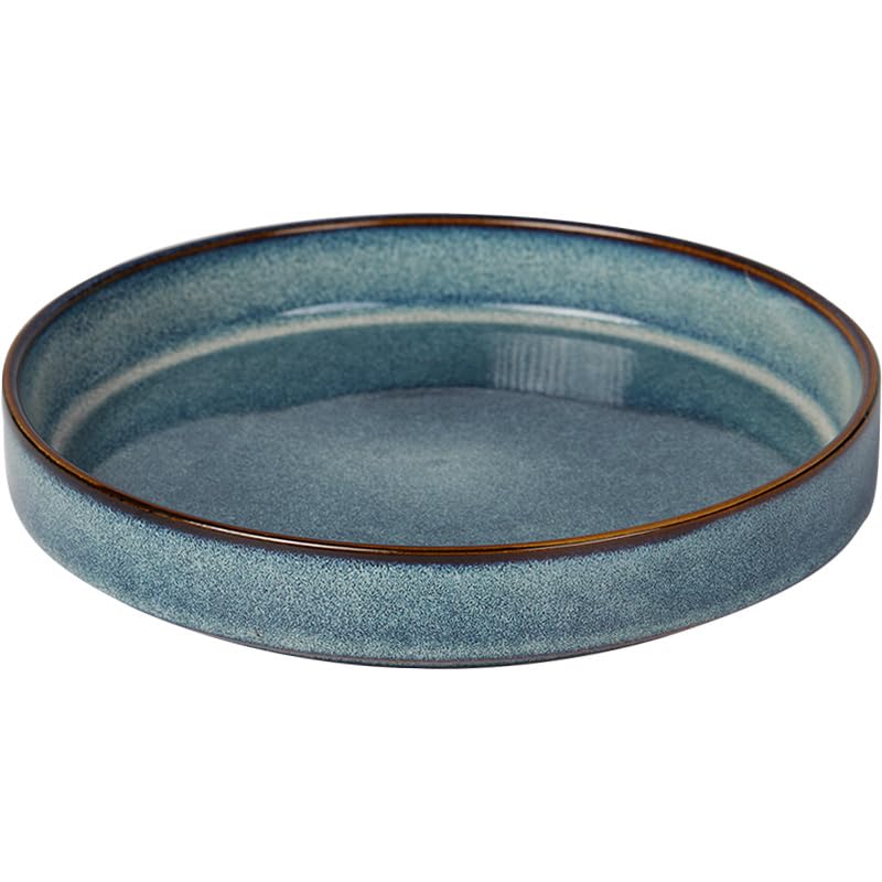 Platos para cocina de cerámica de 8.75 pulgadas, plato creativo retro, plato de sopa occidental, plato hondo para comer (5 piezas)