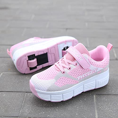 qmj Zapatos con Ruedas para Niñas Niños Niños Zapatillas De Deporte De Doble Rueda Zapatillas De Gimnasia Cover