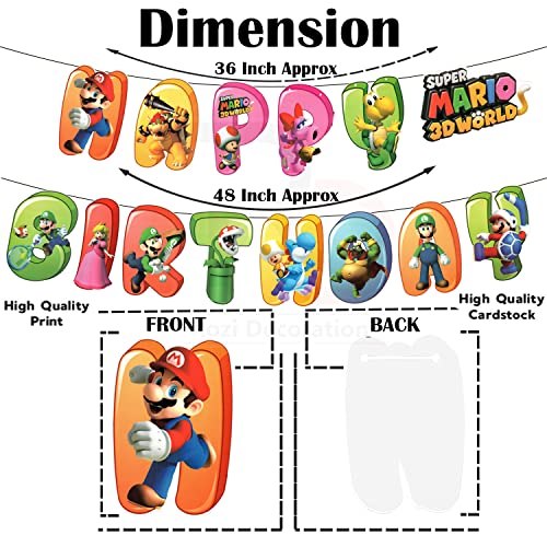 Image of Rozi Decoration Mario Theme Balloons Garland Decorations Set for Boys, Girls, Kids Birthday Balloons Decorations Combo Kit Pack of 58 Pcs
