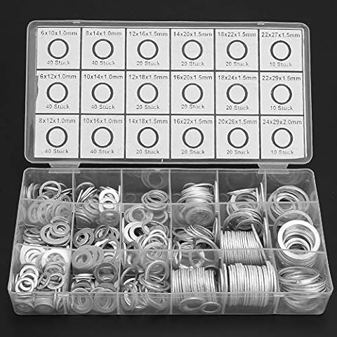 Juego de Surtido de Juntas de Arandela de Aluminio Esenlong (450 Piezas) Cover