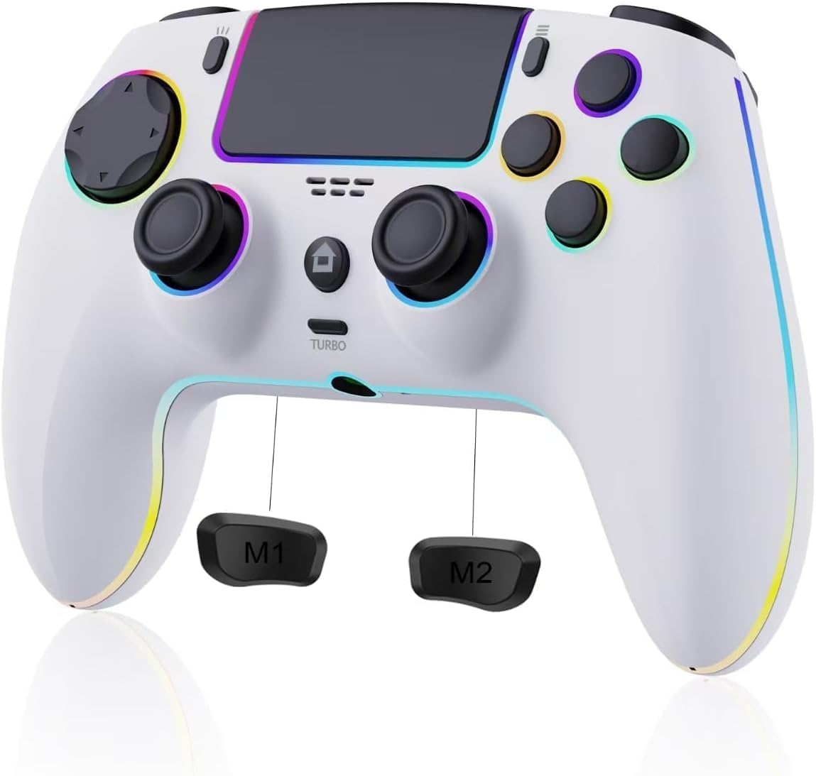 Sehawei Manette sans fil pour PS5/Pro/Slim/PC/MAC/Steam Deck,White