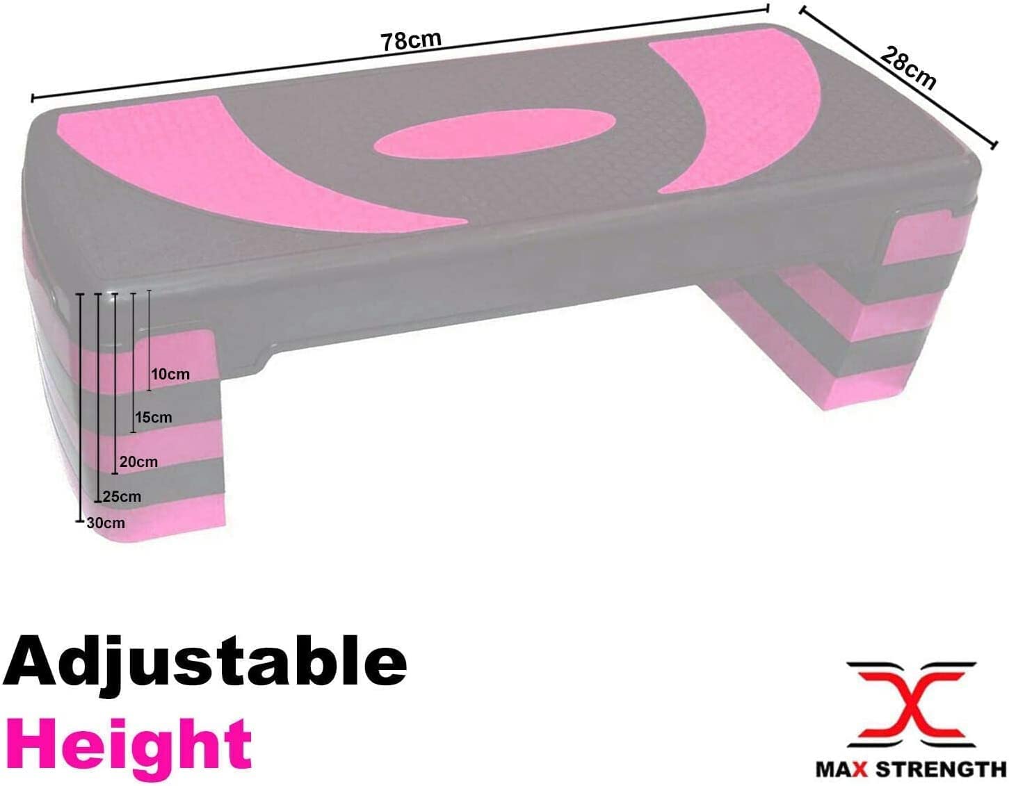 MAXSTRENGTH Steppers voor Oefening Workout 5 In hoogte verstelbaar 10