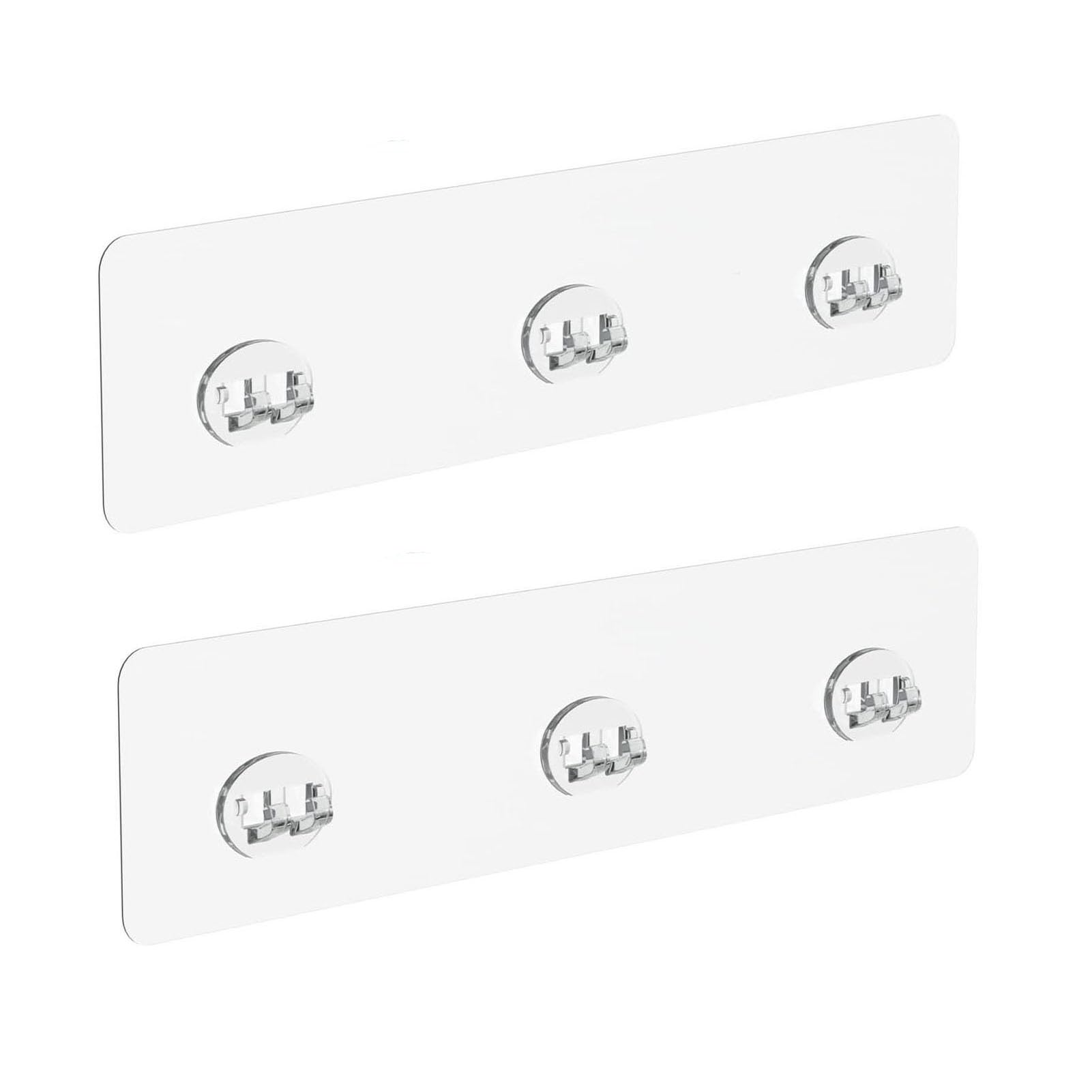 IWONEDY 2 Pcs Shower Shelf Adhesive Replacement Backing Transparent Design no Drilling Holes Made PC Material for Shower