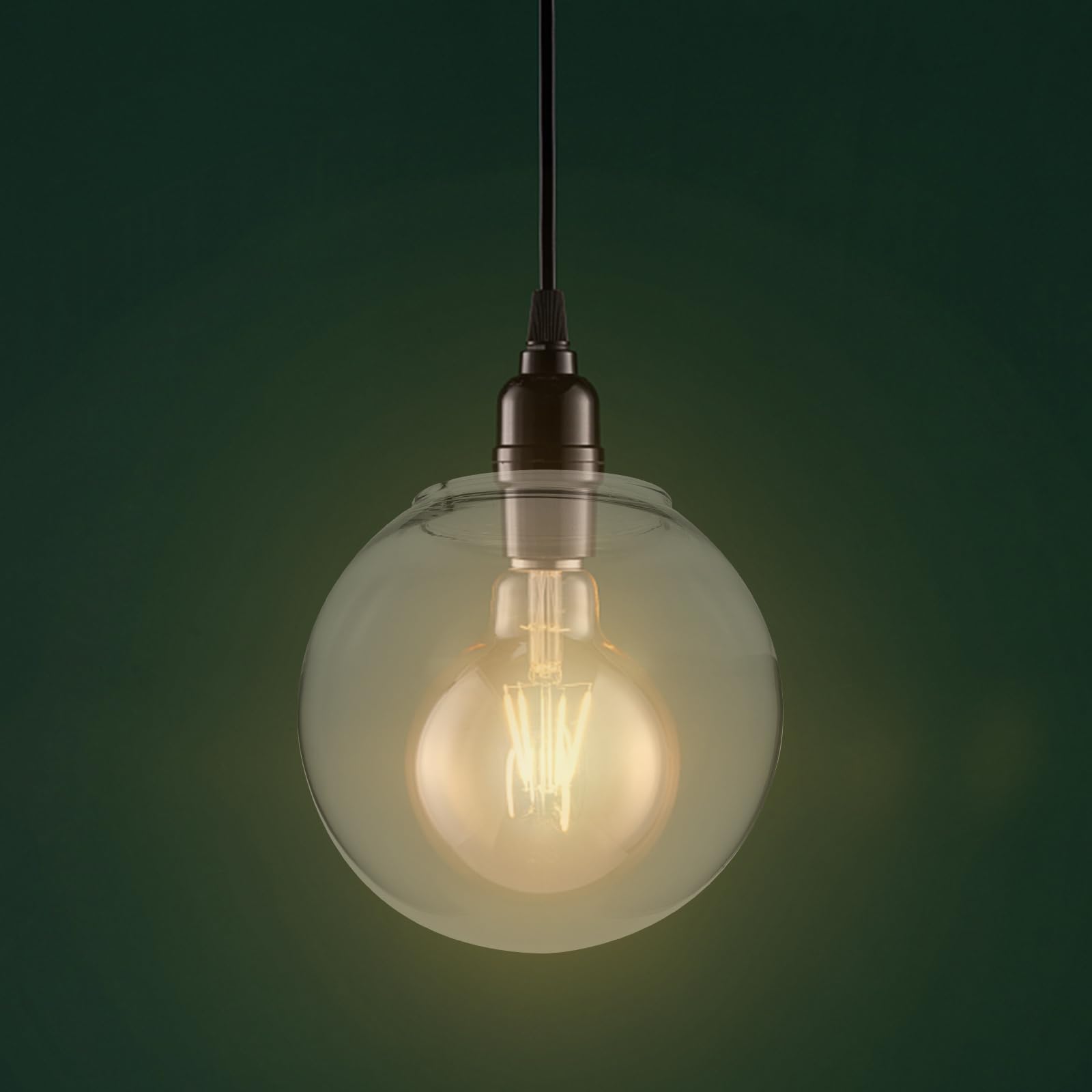 Uonlytech Foro di Apertura da 70 Mm Apparecchio di Illuminazione di Ricambio Paralume in con Paralume in Trasparente Paralume a Globo per Lampadario a Sospensione 13 Cm