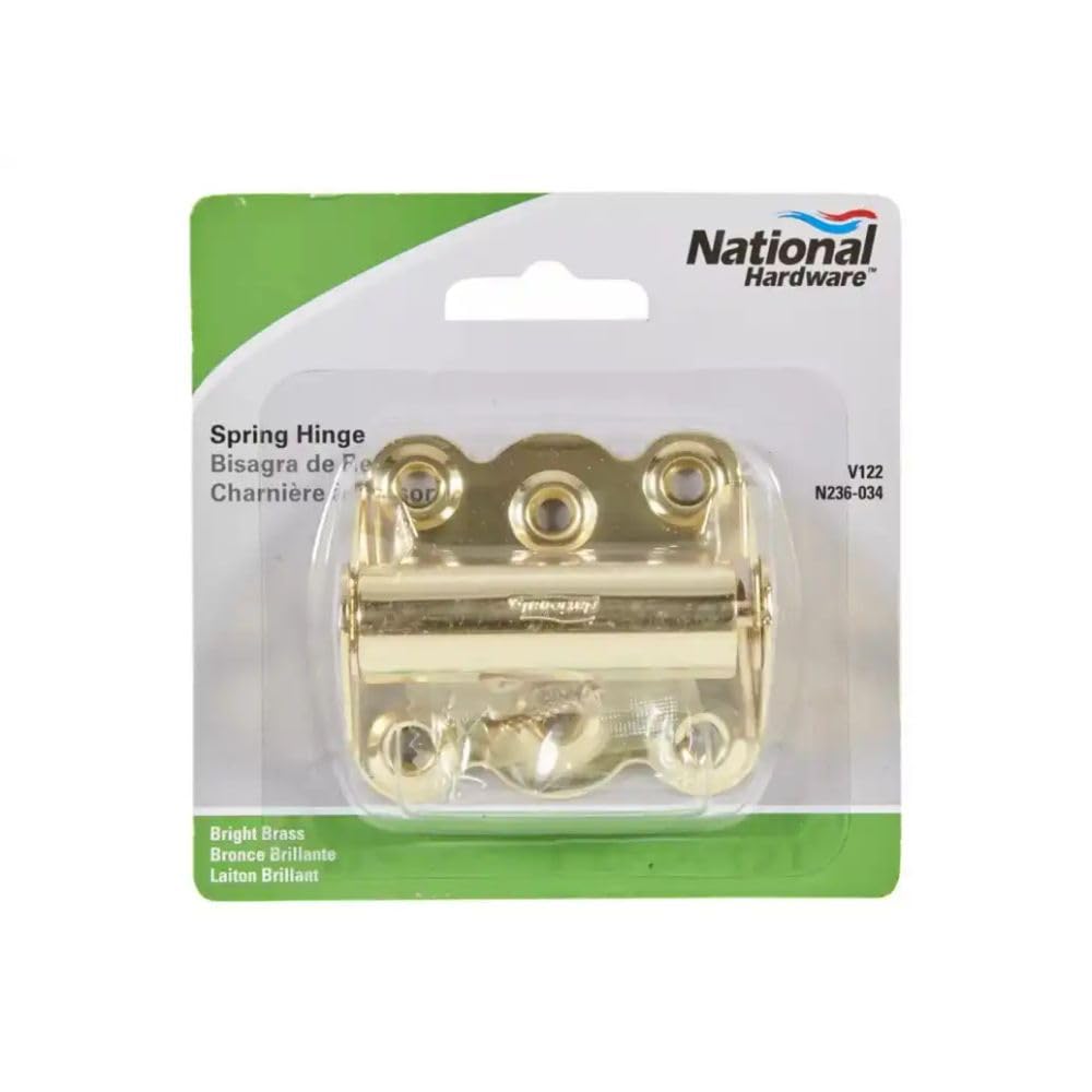 Stanley National S838-888 Brass Finish Steel Spring Hinge