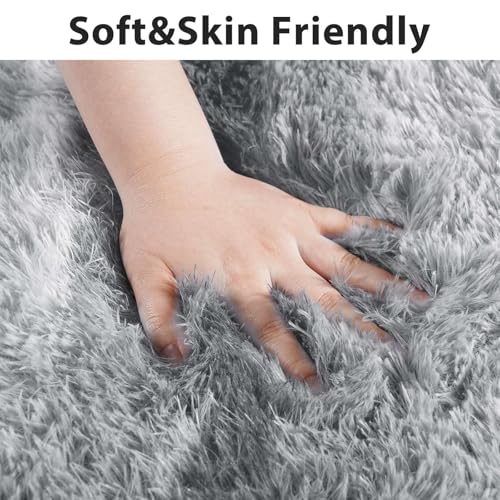 Zebra 6x9 ft Fuzzy Rug for Living Room,Black White Bedroom Area Rugs Non-Slip,Carpet for Nursery Kids PlayRoom Indoor Modern Plush Carpets