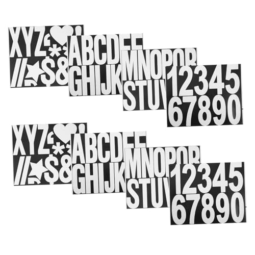 LABRIMP 8 fogli Adesivi Numerici e Letterari per Cassonetti da Resistente Alle per Indirizzi e Personalizzazioni Bidoni Della Spazzatura e Cassette