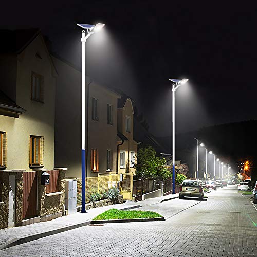 300W Solar Street Lights Outdoor, Dusk to Dawn Solar Led Outdoor Light with Remote Control, 6500K Daylight White Security Led Flood Light for Yard, Garden, Street, Playgroud