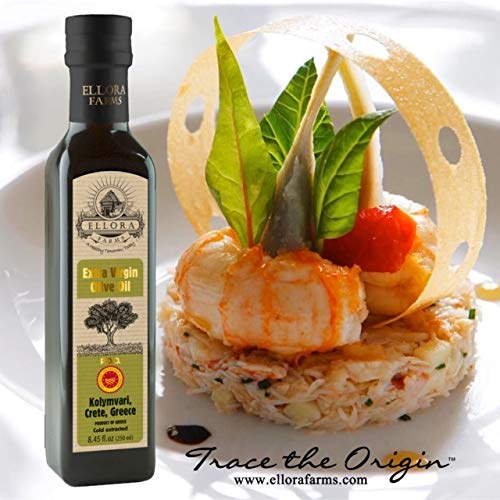 Ellora Farms, 2020 Gold Award Winner, Single Origin & Single Estate, Cold Press & Traceable Olive Oil, Harvested in Ancient Crete, Greece, 33.8 oz Tin and 8.45 oz Bottle Combo Pack