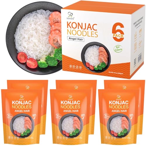 Soeos Konjac Noodles, Angel Hair Pasta, Low Calorie, Low Carb,