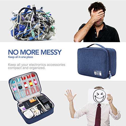 Electronic Organizer Large Travel Cable Organizer Bag Electronic Accessories Storage Case for Hard Drives, Cables, Phone, USB, SD Card, Gifts for Him/Her